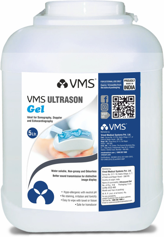 VMS Ultrason/Physiotherapy Gel 5 Litre Jar (Transparent) Ultrasound Machine