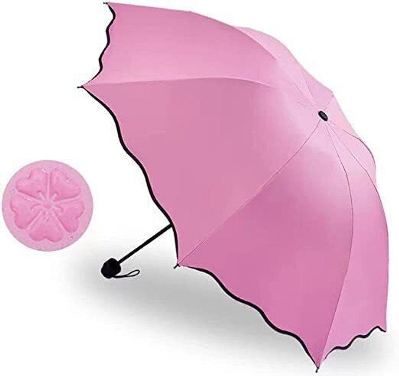 GOPINATH AUTOLINK Trval Compact Umbrella UV Protection Light Windproof Rain Umbrella for Women Umbrella(Pink)