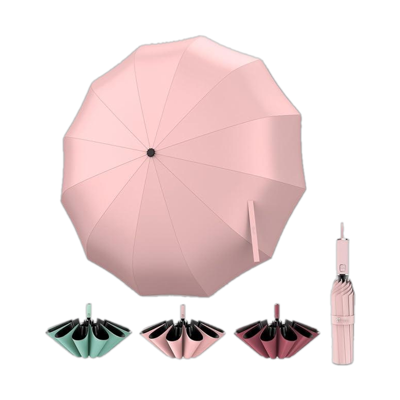 XBEY 10 RIBS Pink Umbrella for Men,UV Coated for Rain with Auto Open and Close Umbrella(Pink)