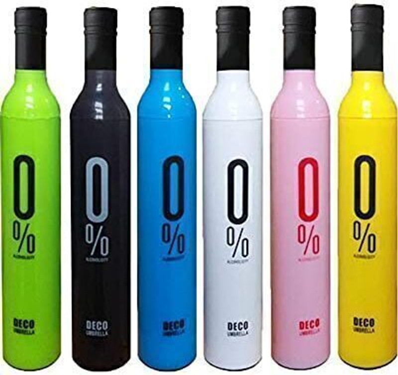 VISHMART New Trending Decent Look Deco Wine Bottle Travel Umbrella Umbrella(Multicolor)