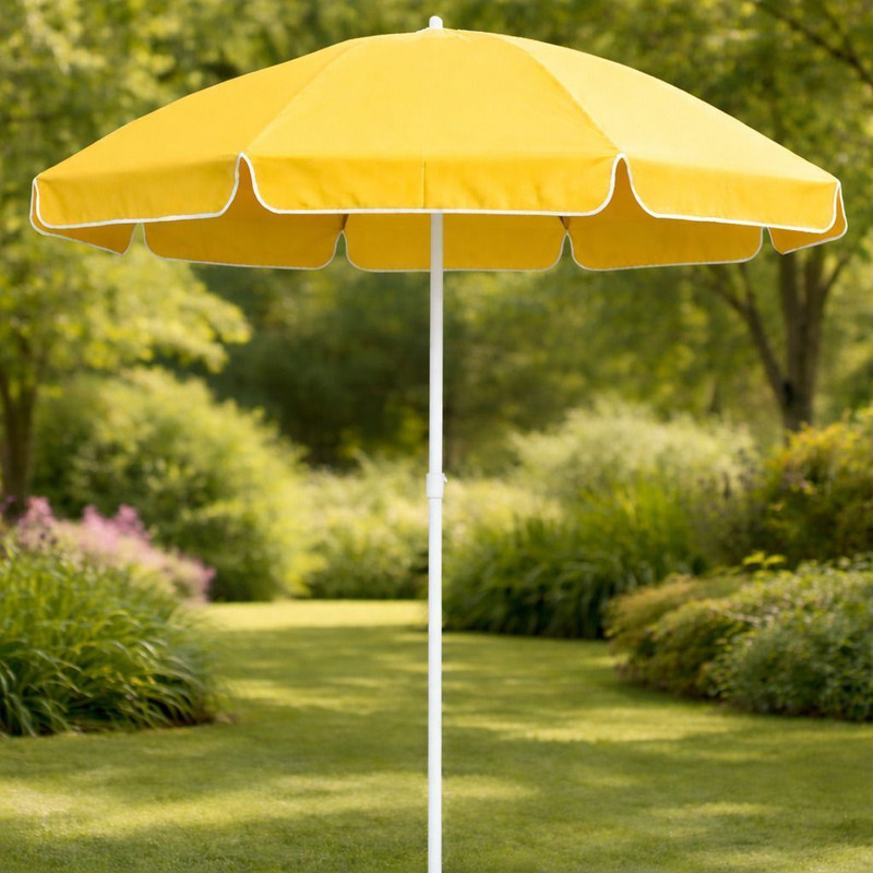 RAINVIBE Outdoor Garden Size 6 Feet Wthout MS Stand Umbrella beach umbrella Umbrella(Yellow)