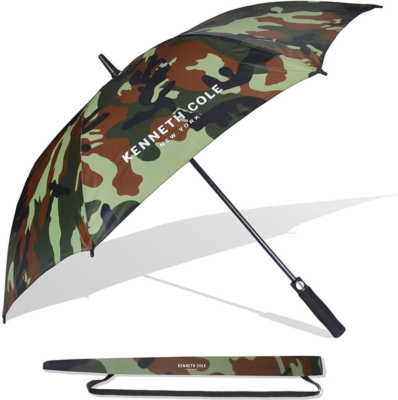 Kenneth Cole Umbrella 23.5" Men/Women UV Protection Monsoon/Rainy & Sun Umbrella with Travel Sleeve/Cover – Camouflage Umbrella(Multicolor)