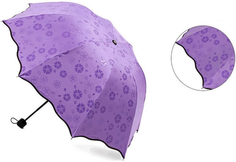 ZAYOVA Purple Uv 3 Fold Umbrella(Purple)