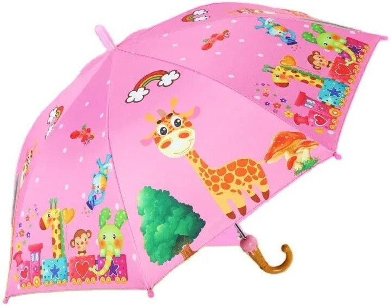 Dark Moon Trendy Cartoon Print Kids Umbrella for toddlers - Made for Toddlers and Umbrella(Pink)
