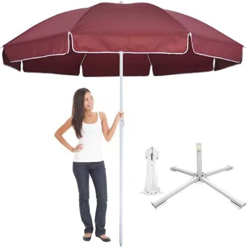 Rainpopson Garden Umbrella With Stand Outdoor Big Size 7ft Garden S27 Umbrella(Maroon)
