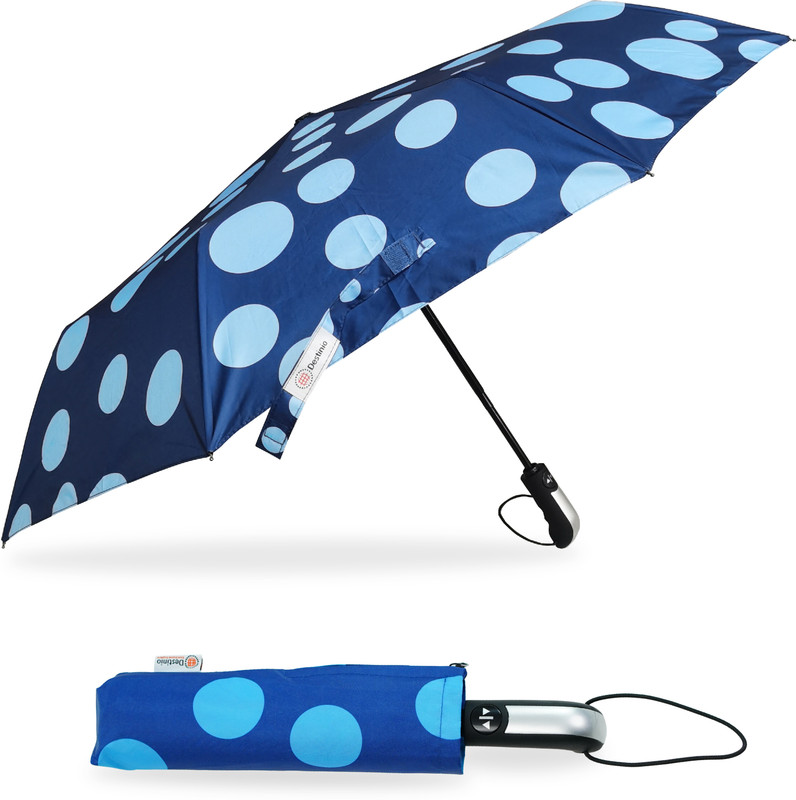 Destinio UV Coated 3 Fold for Rain and Sun with Auto Open and Close Umbrella(Blue)