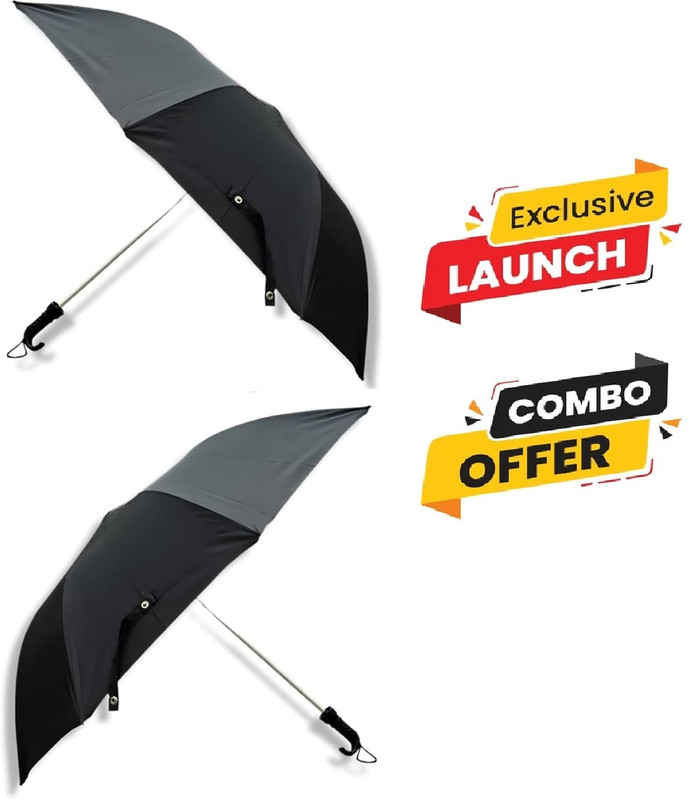 Rajani FREE COMBO Mono Silver Black Umbrella FOR UNISEX Umbrella(Black)