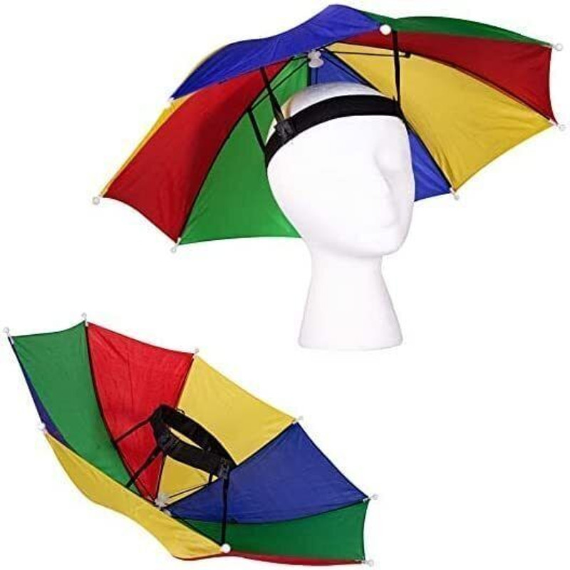 timecarry Rainbow Umbrella Hat Hands free Z6 Umbrella(Multicolor)