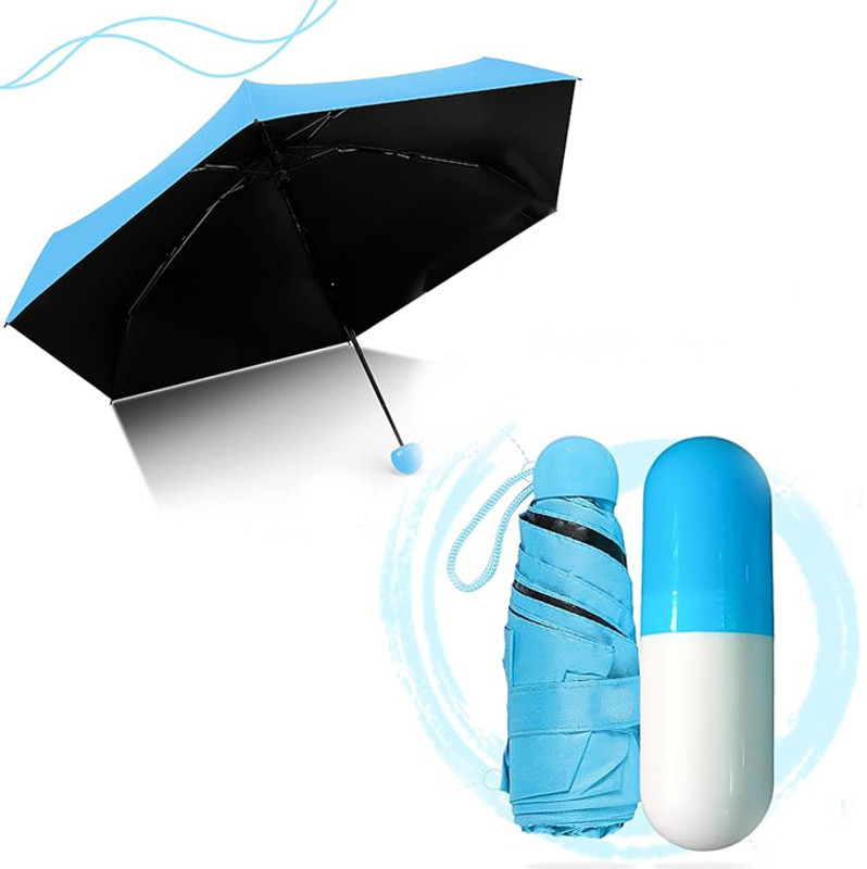Tnglov Portable Capsule Umbrella | Windproof Double Layer Foldable Capsule Umbrella Umbrella(Multicolor)