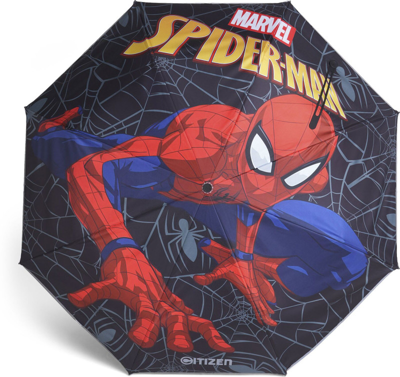 CITIZEN 3 Fold 21" Automatic Spiderman Umbrella Black Colour For Kids Umbrella(Black)