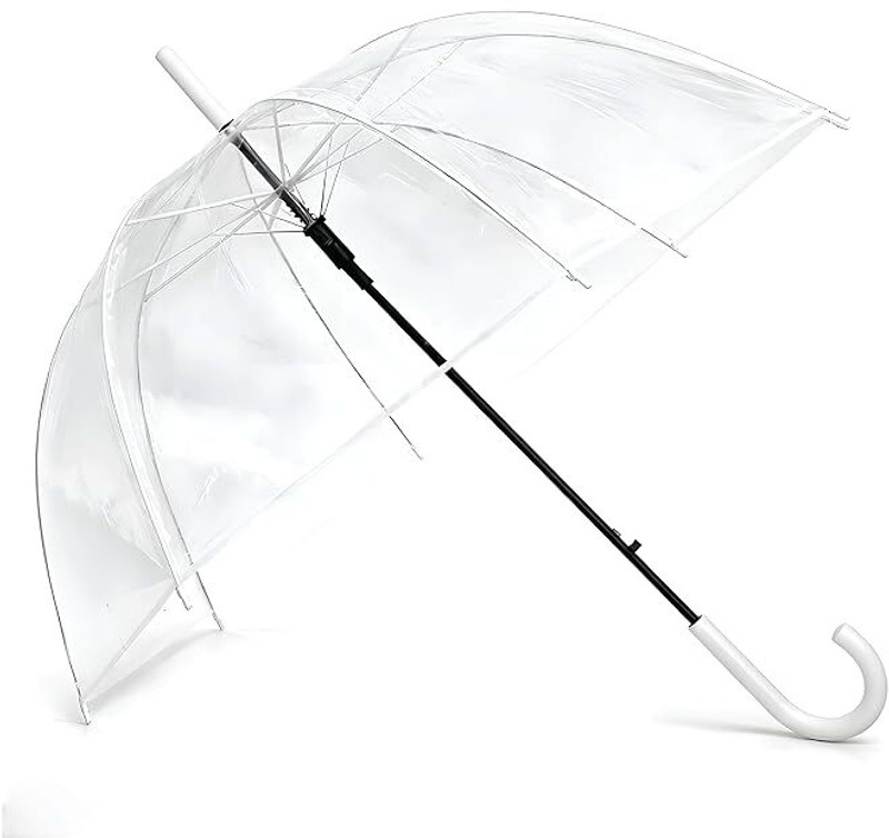 Robustt Transparent Big Size Umbrella for Rain | 8 Windproof Ribs | Portable Hook Handle Umbrella(Transparent)