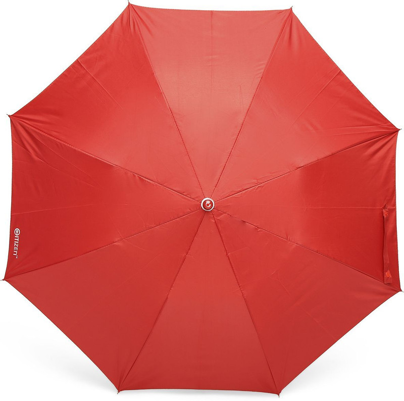 CITIZEN Solid 2 Fold Auto Open 8 Aluminium Ribs UV Coated Windproof Silver Coating Umbrella(Red)