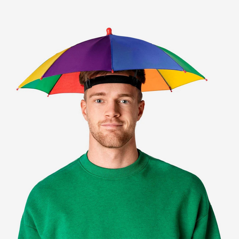 INFISPACE Kid's Cap Headwear Umbrella Hat for Outdoor Sun Rain Protection (21 inches) Umbrella(Multicolor)