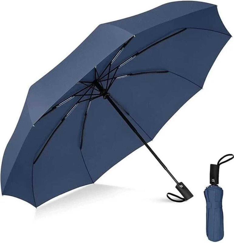 DZX-RE 3 Fold Fully Automatic Rain UV Protection Portable Foldable Travel Umbrella(Green)