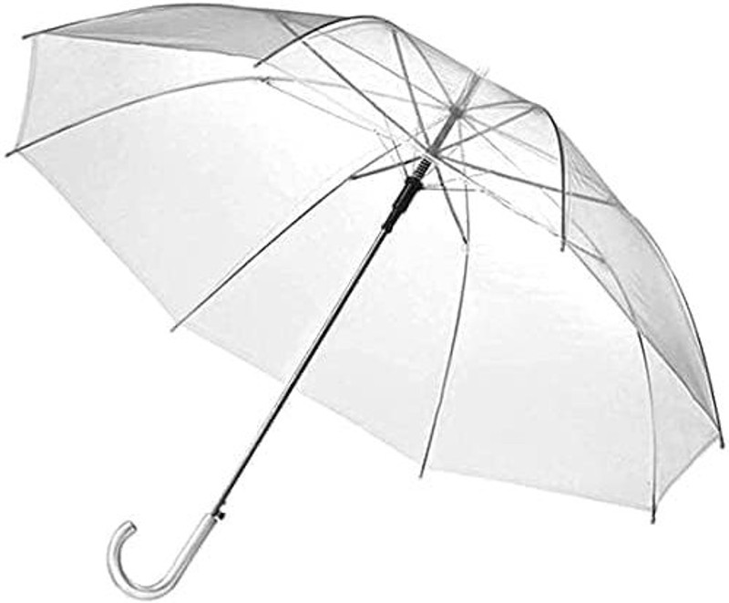 starStore Transparent PVC Stick Umbrella - Foldable Umbrella(Transparent)