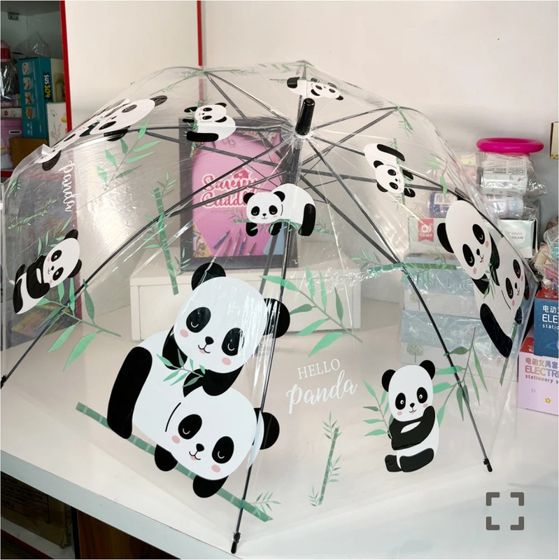 6starstore Transparent Panda Umbrella-01 Umbrella(Multicolor)