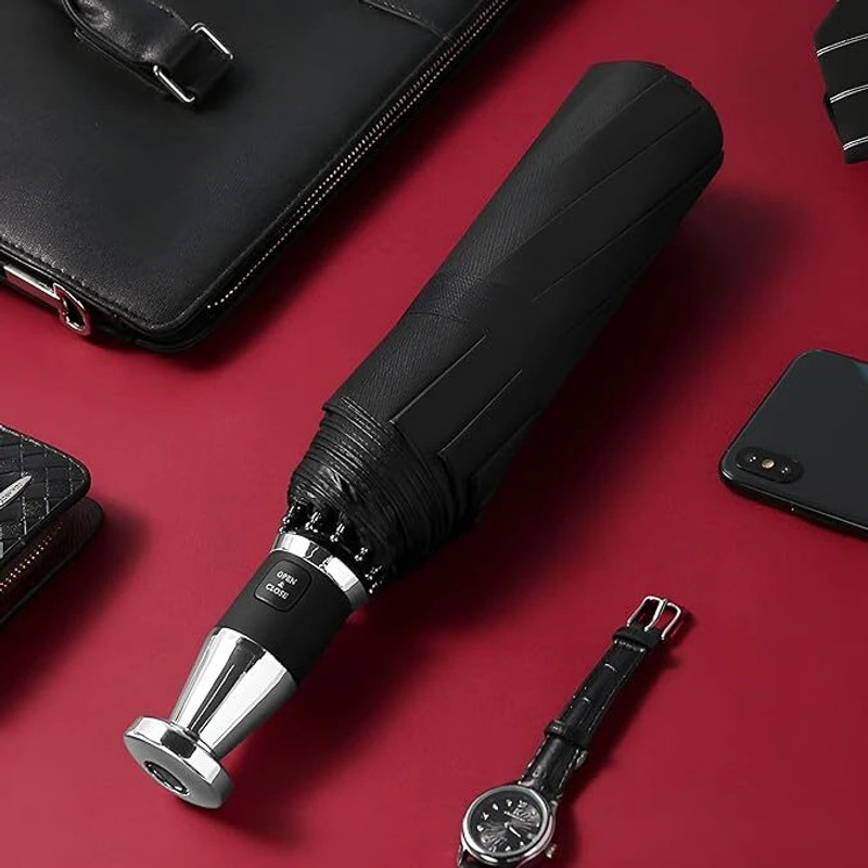 KAMALY Automatic Compact Windproof & Waterproof Travel ,Lightweight Folding Mini Design Umbrella(Black)