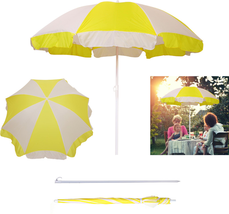 BLUEBUDS 36in/6ft Outdoor Garden Big Size Umbrella With Stand For Hotel,Restaurants Umbrella(Red)