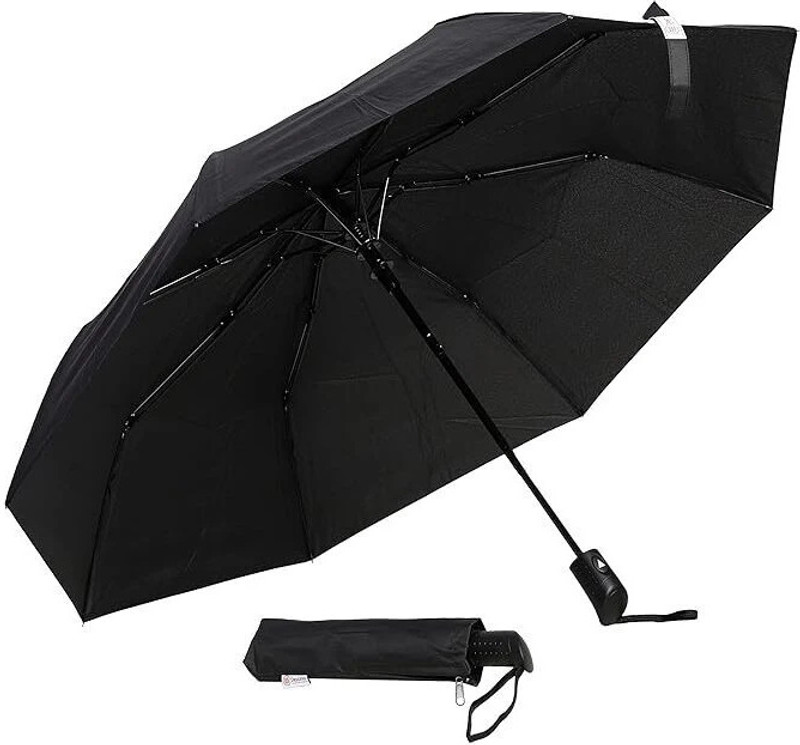 Destinio 21 inch Auto Open 3-Fold Umbrella – Compact & Lightweight for Men, Women Umbrella(Black)