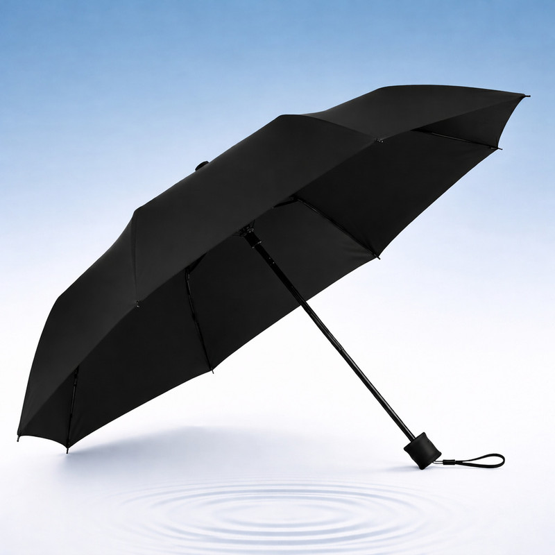 JIMIGO 3 Fold UV Coated large stylist heavy duty long lasting Men & Women Travel Kc Umbrella(Black, Silver)
