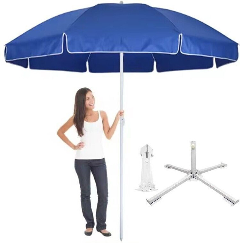 Dark Moon Garden Umbrella With Stand 7ft Outdoor Big size Umbrella for Shop,Garden SA15 Umbrella(Blue)