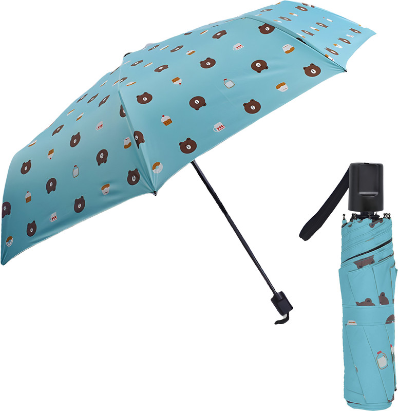 KRAPTICK Printed Travel Umbrella, Portable Umbrella for Rain Water & Wind Proof Umbrella Umbrella(Green, Multicolor)