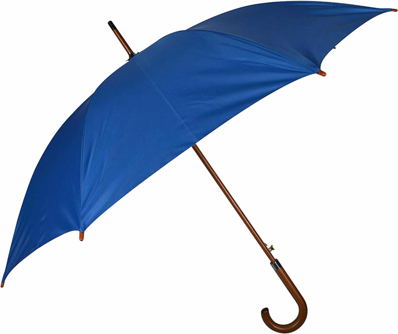 Fendo Major Automatic Open 23" (584 mm) Men/Women UV Protection Monsoon/Rainy & Sun Umbrella with Wooden Stick in Royal Blue Umbrella(Blue)