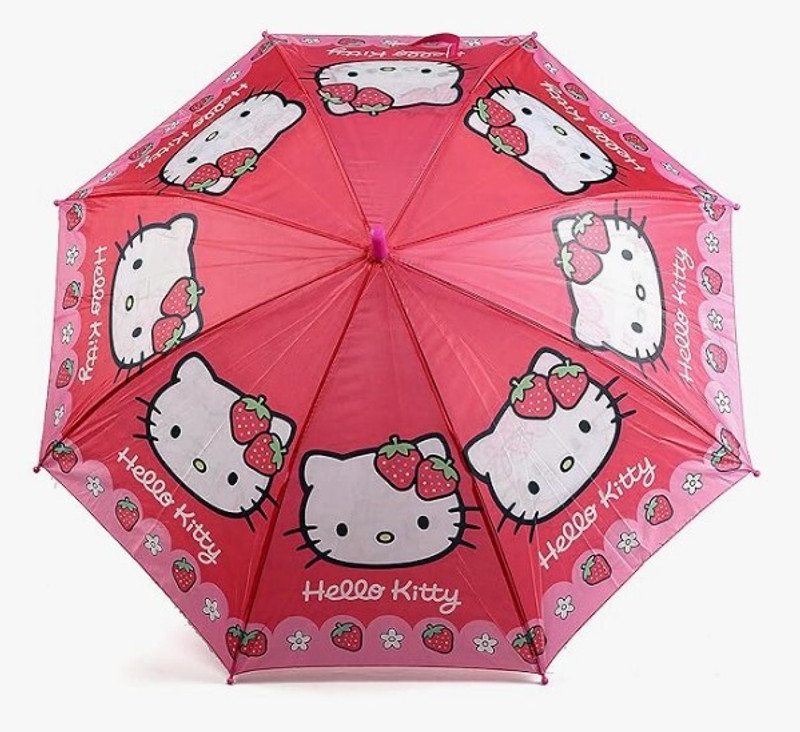 Rainpopson Cartoon Print Automatic Open Kids Umbrella for Boys and Girls (k49) Umbrella(Red)