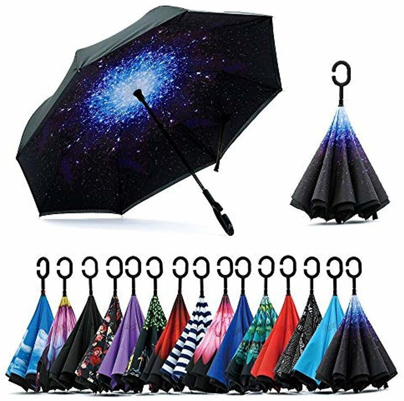 Kuvadiya Sales Double Wind Proof C Shape Folding Sun Rain UV Protection Mini Umbrella for Outdoor Activities Ideal for Women and Men Umbrella (Multicolor) Umbrella(Multicolor)