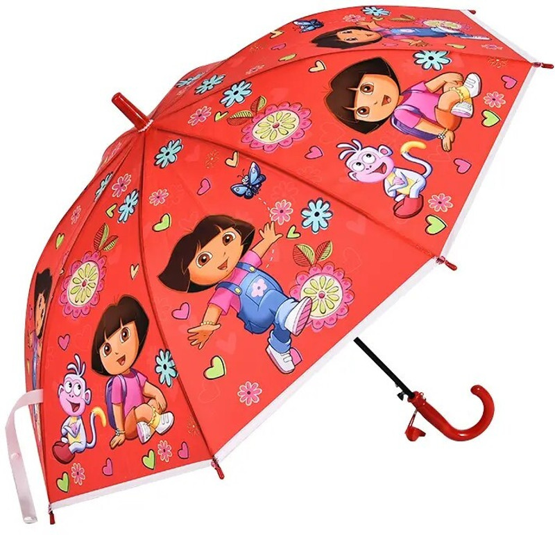 GREEN BIRD Lightweight Cartoon Print Automatic Umbrella for Children kids_F80 Umbrella(Red)