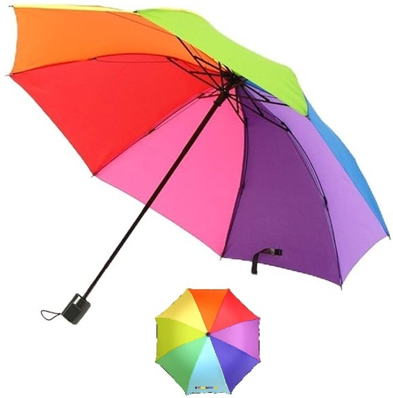 KSHMANIDHAYE 8 Rib Rainbow Umbrella Portable for Rain Fashion Umbrella(Multicolor)
