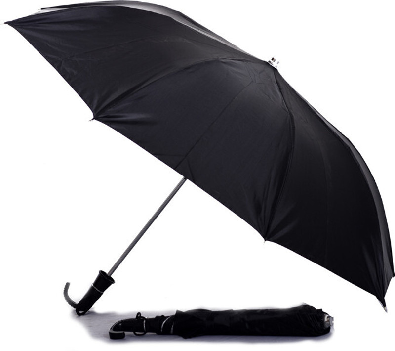 Henry 2 Fold UV Coated heavy Duty long lasting Men & women Regular Use Black Umbrella(Black)