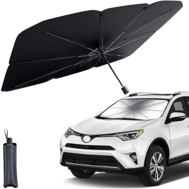 DADAris Car Sun Shade Foldable Front Window Sunshade Umbrella, Sun Protection Black Umbrella(Black)