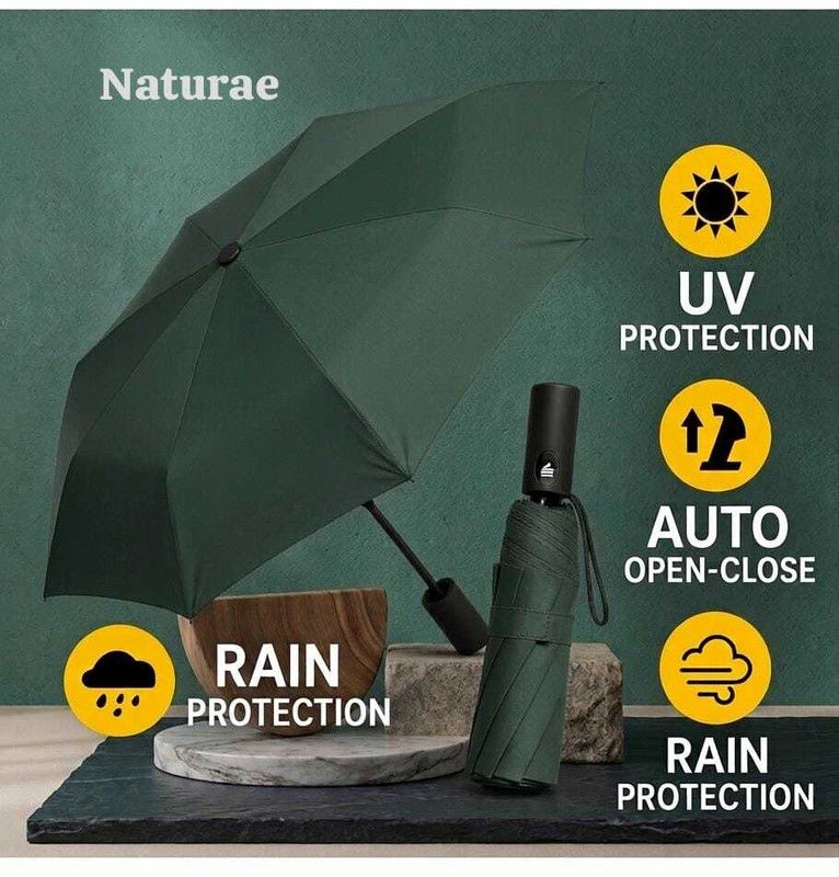 ZAYOVA UV Foldable Umbrella | Windproof Auto Chhata for Men & Women Umbrella(Blue)
