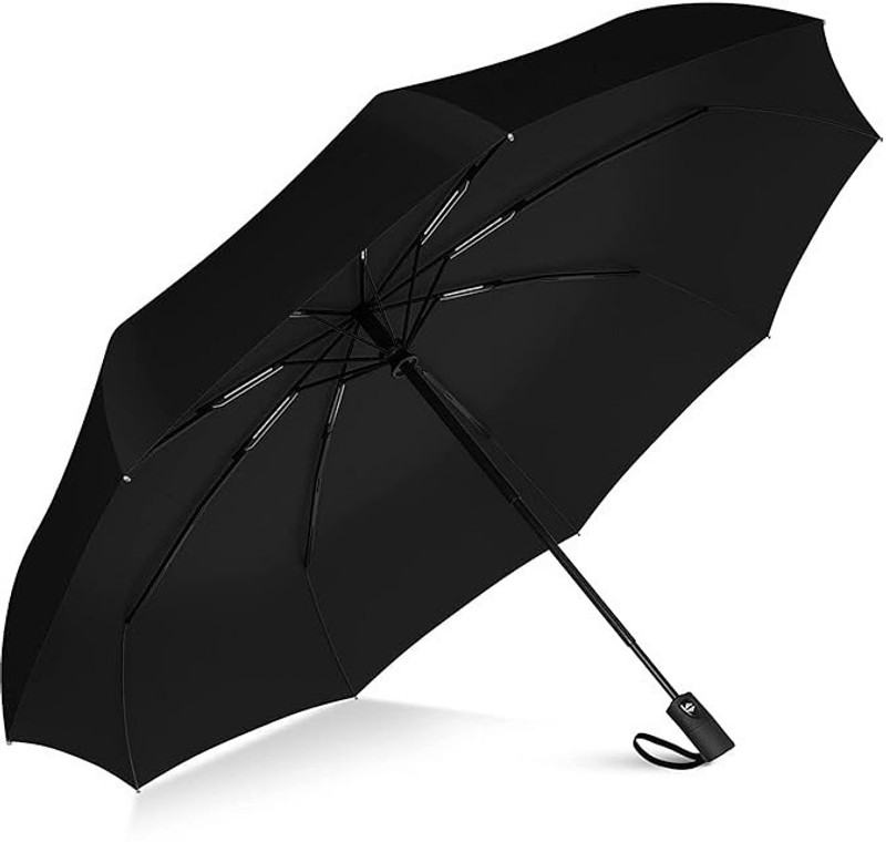 MERLAYN Automatic Open And Close 8-Ribs Umbrella | Safety From Sunlight And Rain - 1Pc Umbrella(Black)