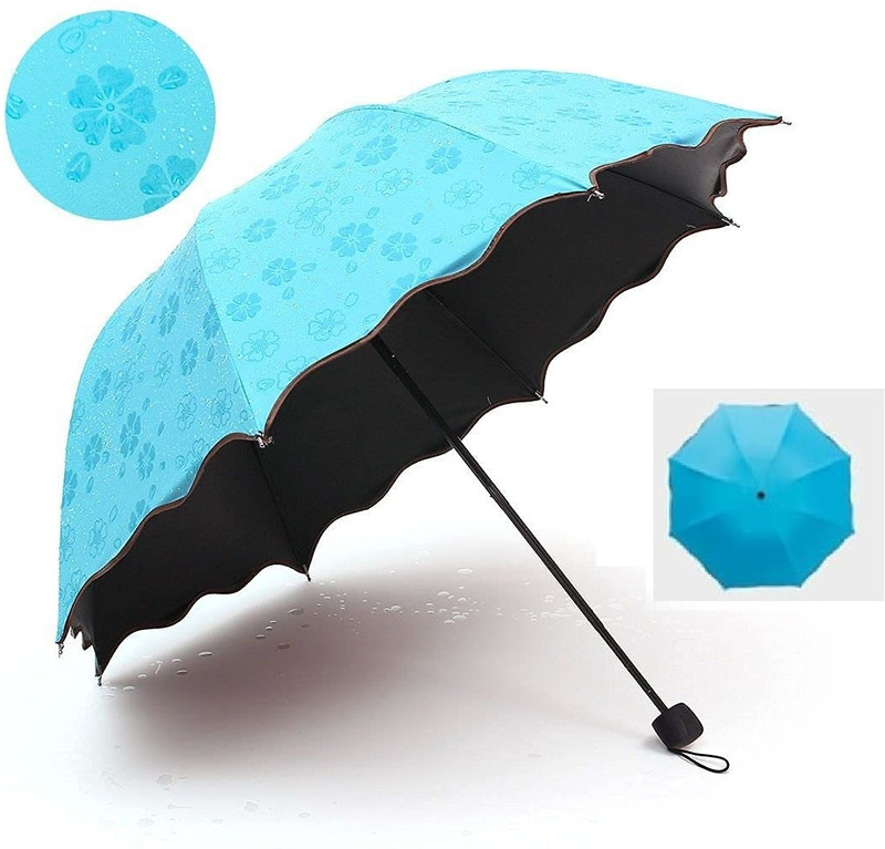 GOPINATH AUTOLINK 3 Fold Anti UV Protection, travel, Lightweight, Windproof Umbrella for Women Men Umbrella(Blue)