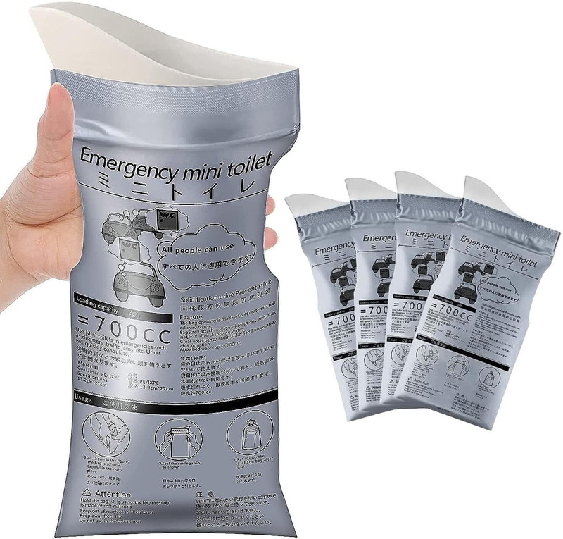 OLTR Mini Portable Toilet - Unisex Urinal & Travel Pee Bag for Camping & Traffic Jam Urine Bag(700 ml Silver)