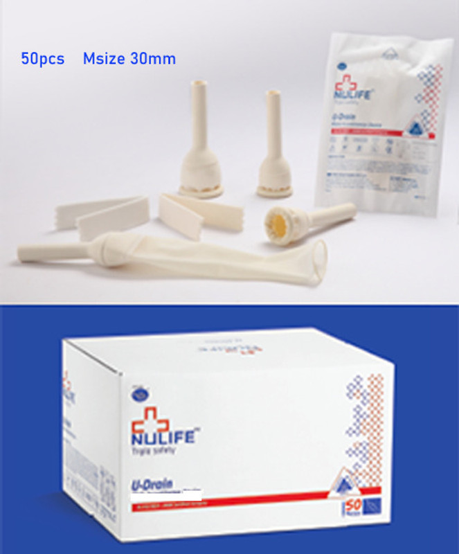 Ashni Patient Male External Catheter Nulife udrain 30mm Medium 50pcs Urometer(0 ml White)