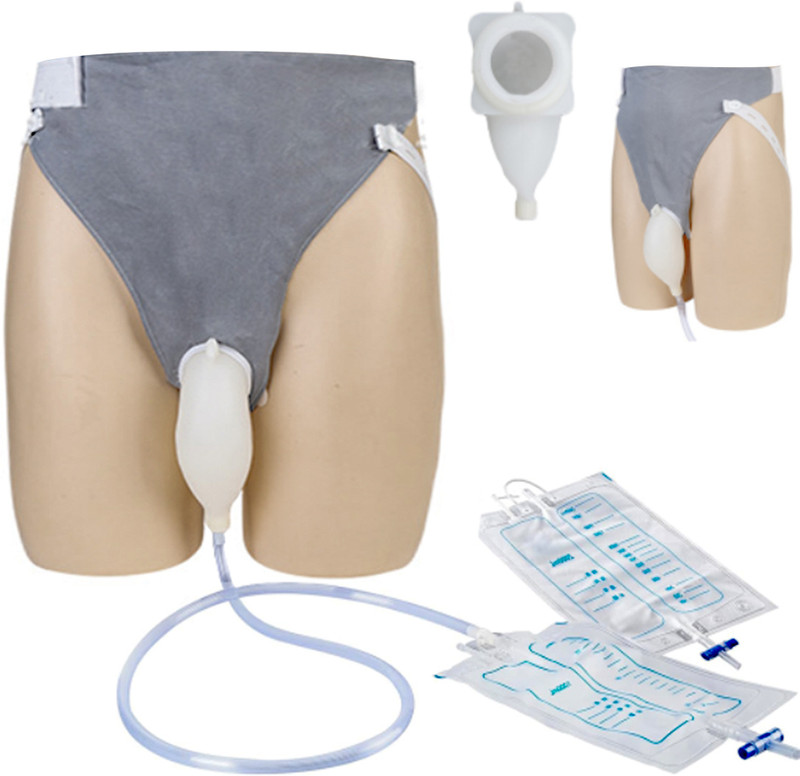 HANNEA Wearable Urine Collector for Men Portable Silicone Urine Bag Breathable Pants Urine Pot(2000 ml Grey)