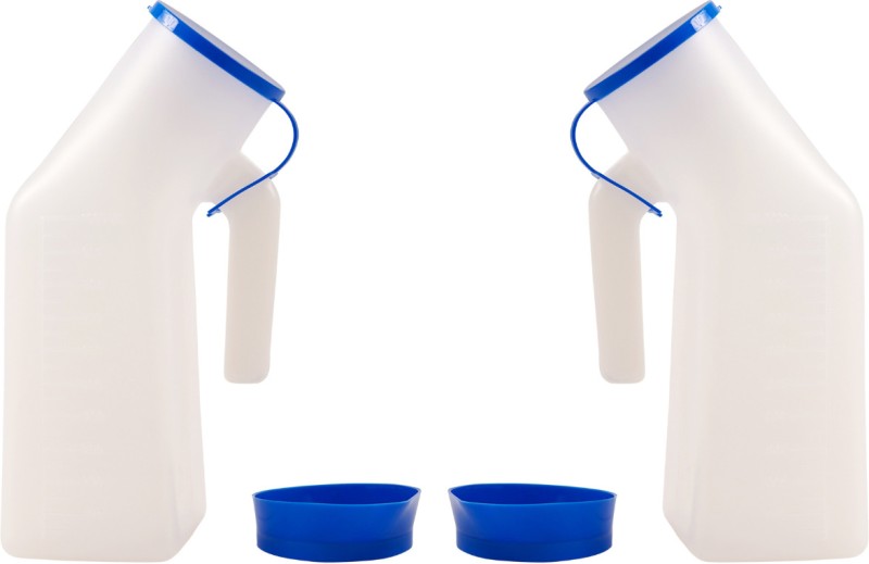 saniquik Unisex Polypropylene Autoclavable Urinal (1000 Ml) Pack of 2 Urine Pot(1000 ml White)