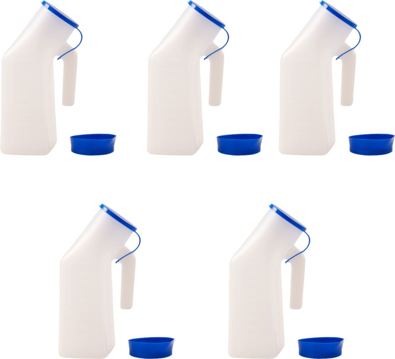 saniquik Unisex Polypropylene Autoclavable Urinal (1000 Ml) Pack of 5 Urine Pot(1000 ml White)