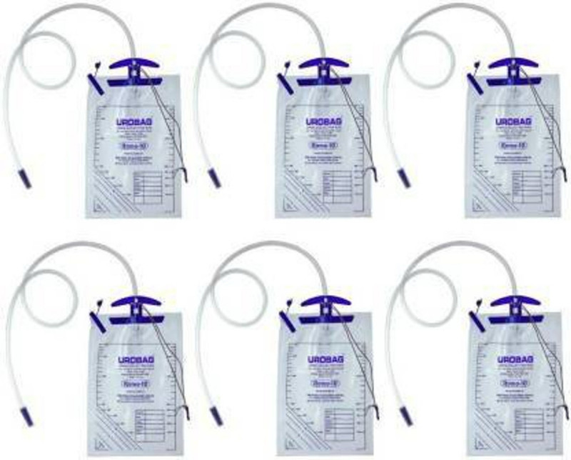 Ashni Romo-10 Urine Collection Bag with Pipe & Hanger 2000ltr Pack of 6pc Urine Bag(2000 ml Clear)