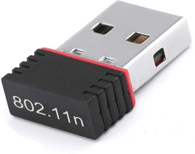 WEFLY 802.11N Wireless-N Mini USB Wi-Fi Network Adapter for Computer & Laptops USB Adapter(Black)