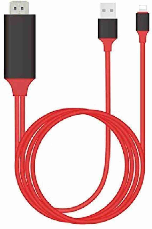 RANZZER Lighting to USB,HDMI Cable USB Adapter(Red)