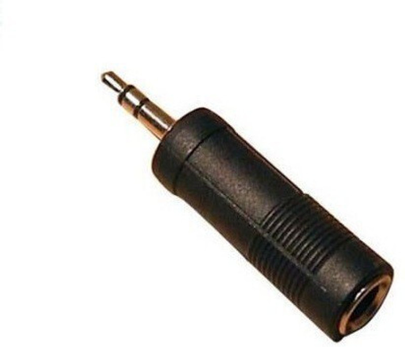 PREMSONS Audio Adapter 6.3 mm Female 3.5 mm M Stereo Convertor Connector Pin - Black USB Adapter(Black)