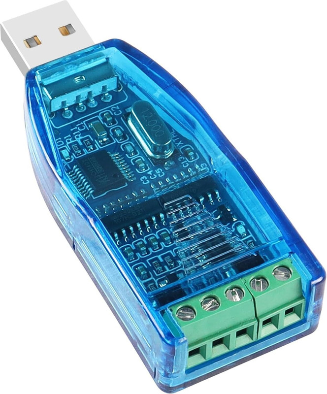 WiredCom USB to RS485 Serial Adapter, CH340/341, 5 Pin RS-485 Converter USB Adapter(Blue)