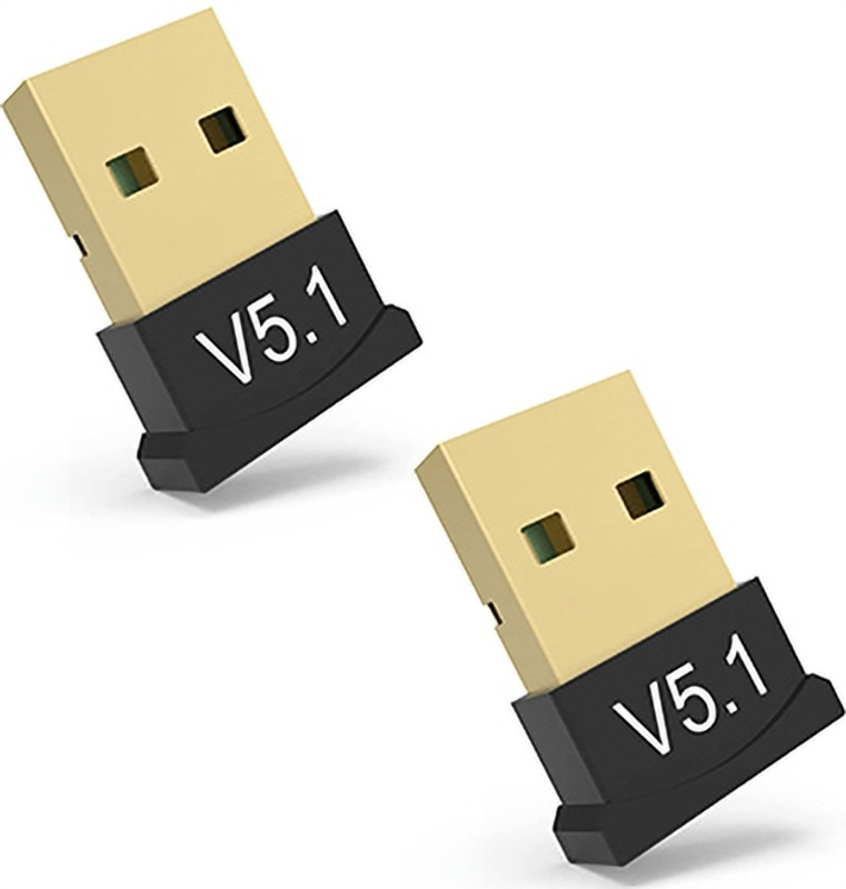 Espouse Combo of 2x USB Bluetooth 5.1V Adapter Support Windows-7,8,10,11/Vista/XP,Mac USB Adapter(Black)
