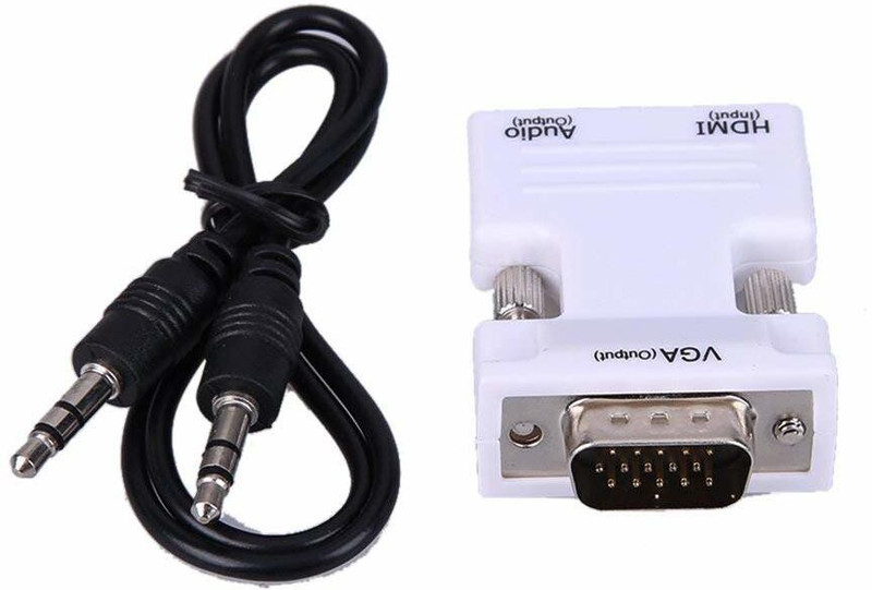 Etzin HDMI Female to VGA Male Converter Adapter(EPL-476H) USB Adapter(White)