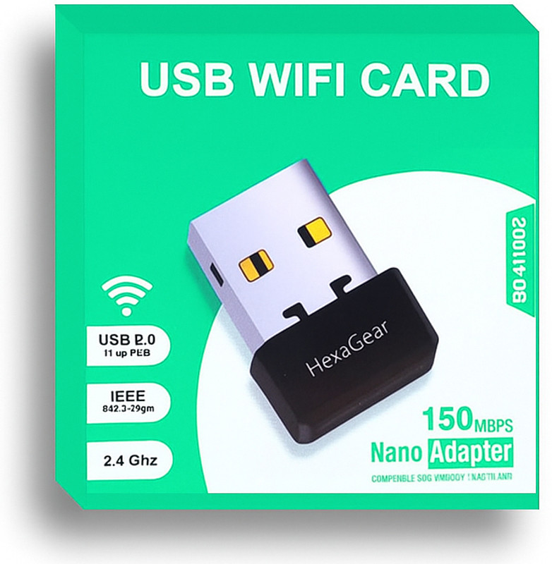 HexaGear Long Range USB WiFi Adapter for Laptop Computer and Gaming PC Signal Booster USB Adapter(Black)