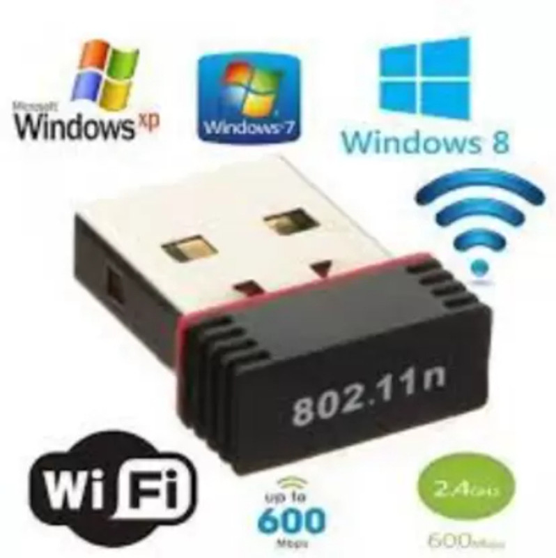Clairbell HOO553_Wifi Receiver Wireless LAN Network Card External Laptop USB Adapter USB Adapter(Black)